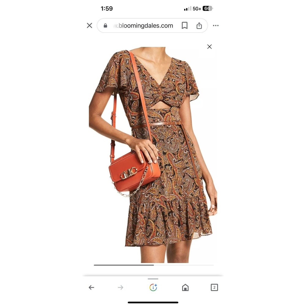 Michael Kors Women Size 12 Sienna Paisley Keyhole NWT
